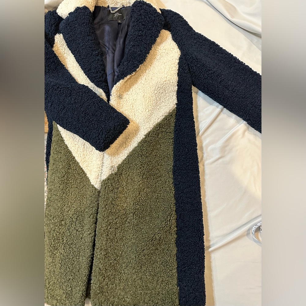 J. Crew Colorblock Sherpa Coat - Picture 14 of 16